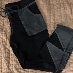 Free People Kyota Black and Gray Joggers